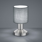 Настольная лампа Trio Garda 595400111 матовый никель/серая ткань