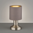 Настольная лампа Trio Garda 595400141 матовый никель/ткань тауп