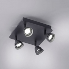 Спот на 4 LED-лампи з дистанційним керуванням Trio Gemini 850010432 чорний матовий