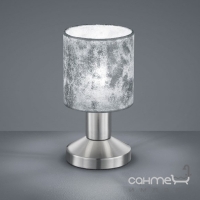 Настільна лампа Trio Garda 595400189 матовий нікель/тканина срібло