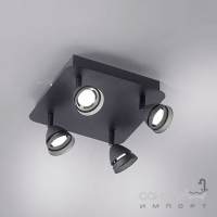 Спот на 4 LED-лампы с дистанционным управлением Trio Gemini 850010432 черный матовый
