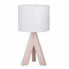 Настольная лампа Trio Reality Ging R50741001 дерево/белая ткань