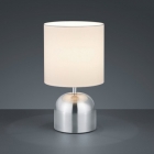 Настольная лампа Trio Reality Jan R59071007 матовый никель/белая ткань