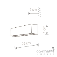 Светильник Nowodvorski Straight Wall Xs 6354 серый/белый