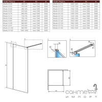 Душевая перегородка Radaway Modo X II 80 389284-01-01 прозрачное стекло