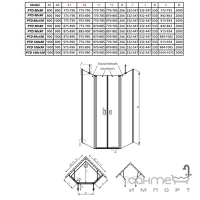 Дверь для пентагональной душевой кабины Radaway NES PTD 10051000-01-01 прозрачное стекло