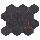 Керамічна мозаїка 29,4x25,8 Atlas Concorde Blaze Mosaic Nest Iron Чорна