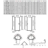 Двері для пентагональної душової кабіни Radaway NES PTJ 10052000-01-01L лівостороння