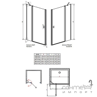 Душевая дверь в нишу Radaway NES Black DWJ II 100 L 10036100-54-01L прозрачное стекло