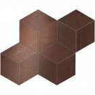 Мозаика полированная 35,2x30,5 Atlas Concorde Blaze Mosaico Esagono Lapp Corten Коричневая