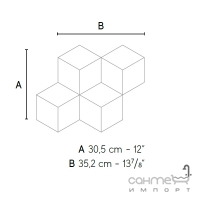 Мозаика матовая 35,2x30,5 Atlas Concorde Blaze Mosaico Esagono Matt Corten Коричневая