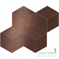 Мозаика полированная 35,2x30,5 Atlas Concorde Blaze Mosaico Esagono Lapp Corten Коричневая