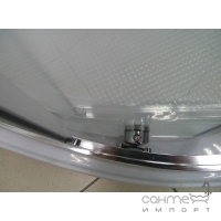 Напівкругла душова кабіна з дрібним піддоном Veronis KN-3-100 XL профіль сатин, скло прозоре