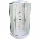 Гидромассажный бокс Vivia TKF90/1 8078 BG профиль сатин, прозрачное стекло, задние стенки белый мрамор