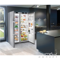 Комбінований холодильник Side-by-Side Liebherr SBSef 7242 (SKef 4260 + SGNef 3036) (A++) нержавіюча сталь