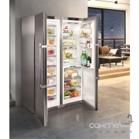 Комбинированный холодильник Side-by-Side Liebherr SBSes 8773 (SKBes 4370 + SGNes 4375) (A+++) нержавеющая сталь