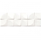 Настінна плитка Ceramika Color Struktury 3D Quadra White 25x75