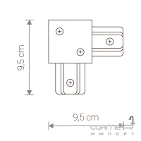 Угловой соединитель для шинопровода Nowodvorski Profile Recessed L-connector 8971 черный