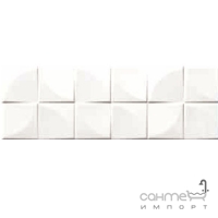 Настінна плитка Ceramika Color Struktury 3D Quadra White 25x75