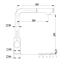 Смеситель для кухни с выдвижным изливом Q-tap Ispai QTINSCRM007F хром/черный