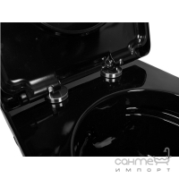 Підвісний безободковий унітаз із сидінням softclose дюропласт Newarc Modern Rimless 3823B NEW чорний
