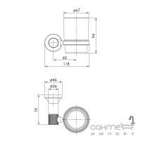 Стакан подвесной Imprese Brenta ZMK091908230 хром графит/прозрачное стекло