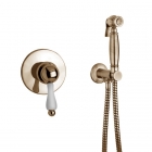 Гигиенический душ скрытого монтажа Giulini G Praga 7515 BR+SH06 BR бронза/ручка белая керамика