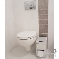 Ведро сенсорное с диспенсером для туалетной бумаги прямоугольное JAH 6407 7л белый