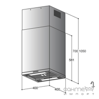 Островная потолочная вытяжка Zirtal CUBO-IS MINI WH белая