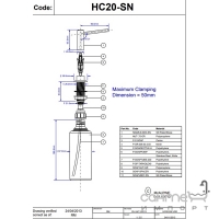 Дозатор для кухонной мойки McAlpine SOAP HC20-SN нержавеющая сталь