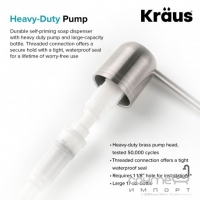 Дозатор для рідкого мила Kraus KSD-32SFS 500мл. нержавіюча сталь anti-touche
