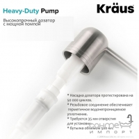 Дозатор для рідкого мила Kraus KSD-43SS 500мл. нержавіюча сталь