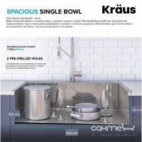 Кухонна мийка із змішувачем Kraus Loften KCH-1000 838х559 нержавіюча сталь