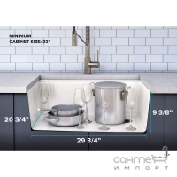 Кухонна мийка кварцово-керамічна Kraus KGF1-30 Charcoal 755х527 сірий