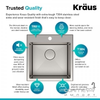 Кухонна мийка Kraus Standart PRO KHT301-18 457х457 нержавіюча сталь