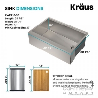 Кухонная мойка Kraus Kore KWF410-30 759х514 нержавеющая сталь