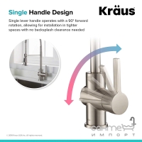 Змішувач для кухні з гнучким виливом Kraus Brit KPF-1690SFS нержавіюча сталь anti-touche