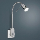 Настенный LED-светильник в розетку Trio Laon 899670107 матовый никель
