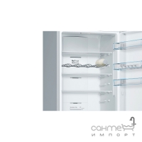 Отдельностоящий двухкамерный холодильник с нижней морозильной камерой Bosch KGN39VL316 серебристый