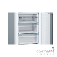 Отдельностоящий двухкамерный холодильник с нижней морозильной камерой Bosch KGN39VL316 серебристый