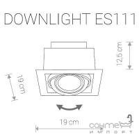 Точковий світильник вбудований Nowodvorski Downlight ES111 9573 срібло