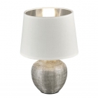 Настільна лампа Trio Reality Luxor R50621089 кераміка срібло/біла тканина