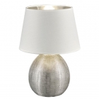 Настільна лампа Trio Reality Luxor R50631089 кераміка срібло / біла тканина