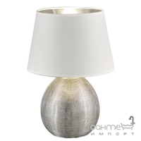 Настільна лампа Trio Reality Luxor R50631089 кераміка срібло/біла тканина