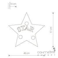 Настінний дитячий світильник Nowodvorski Toy-star 9293 сірий