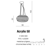 Люстра подвесная Azzardo Acrylio AZ0058 хром/прозрачный акрил