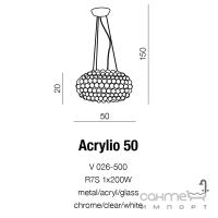 Люстра підвісна Azzardo Acrylio AZ0058 хром/прозорий акрил