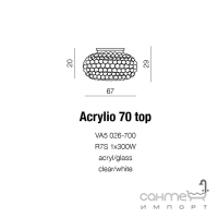 Люстра припотолочная Azzardo Acrylio AZ0054 хром/прозрачный акрил