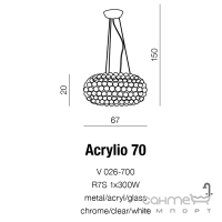 Люстра підвісна Azzardo Acrylio AZ0059 хром/прозорий акрил
