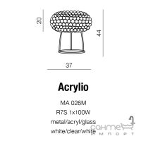 Настольная лампа Azzardo Acrylio AZ1099 хром/прозрачный акрил